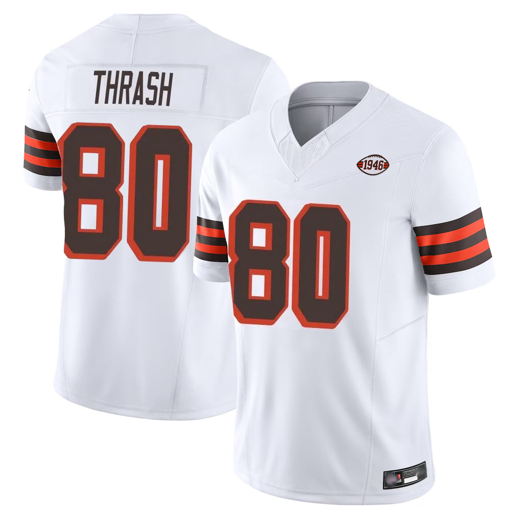 Punc C.Browns #80 Jamari Thrash Player White Limited Vapor F.U.S.E. Alternate Game Stitched Jerseys