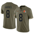 Punc C.Browns #8 Dillon Gabriel Player Olive Salute to Service Limited Game Stitched Jerseys