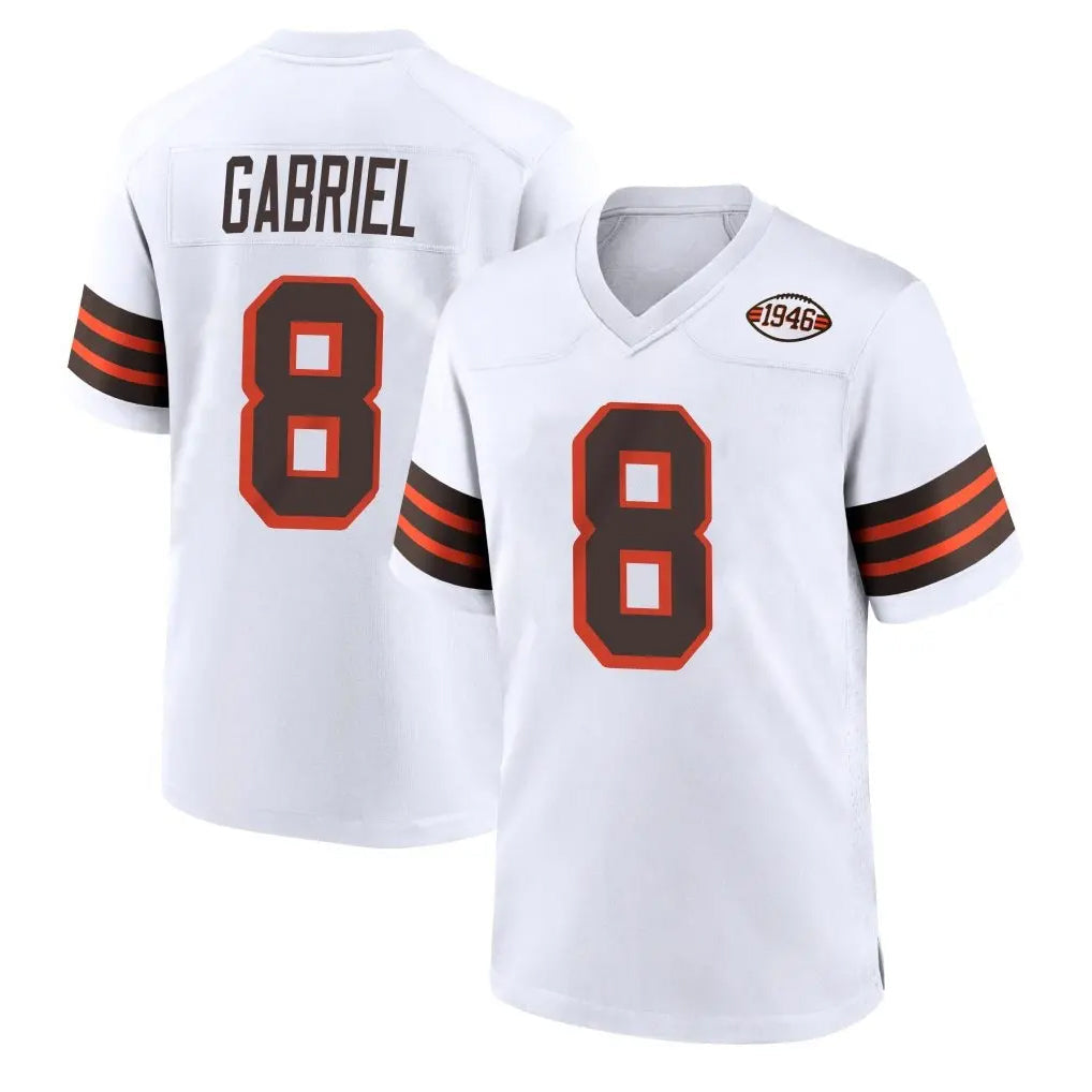 Punc C.Browns #8 Dillon Gabriel Player White Alternate Home Game Stitched Jerseys