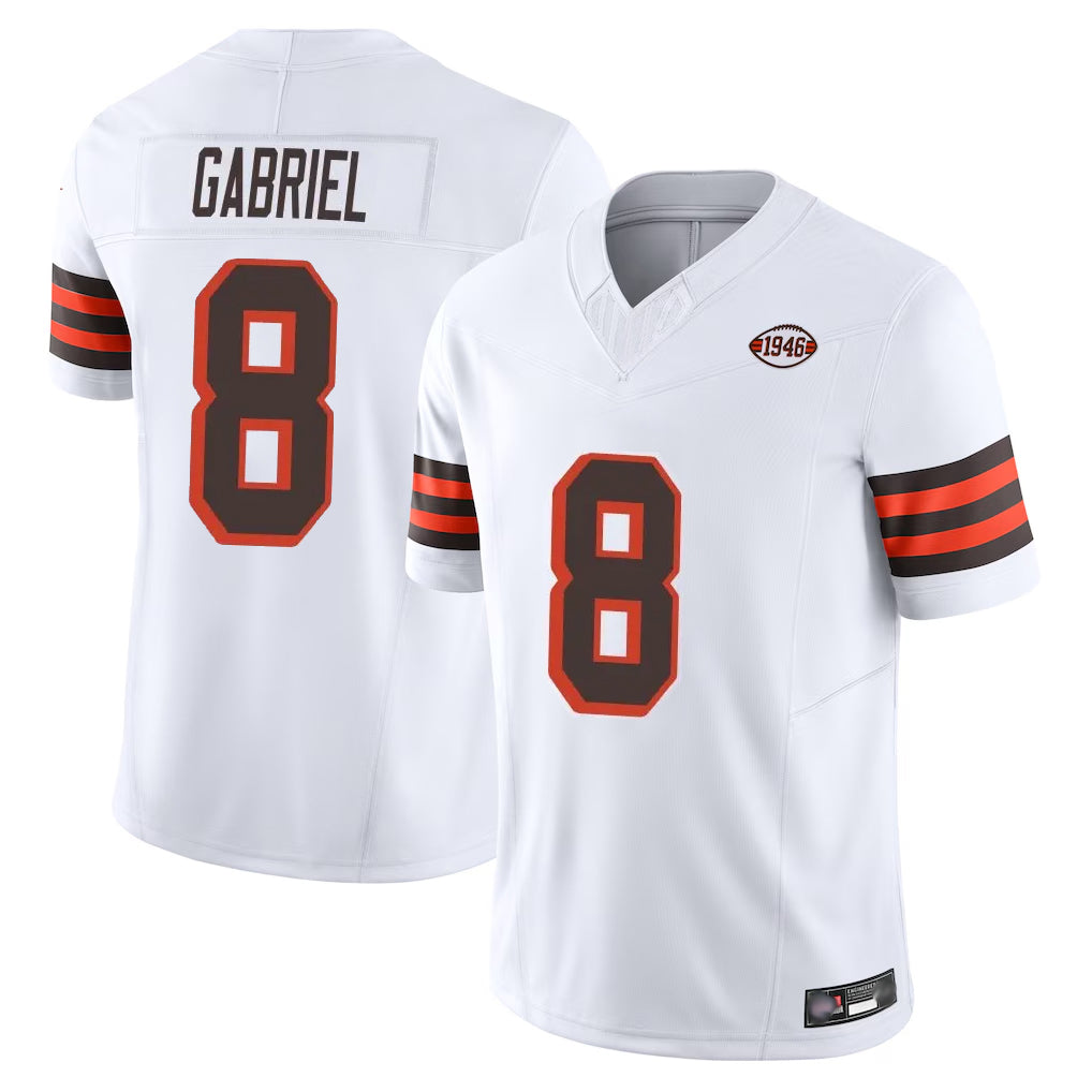 Punc C.Browns #8 Dillon Gabriel Player White Limited Vapor F.U.S.E. Alternate Game Stitched Jerseys