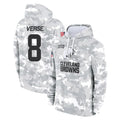 Punc C.Browns #8 Jared Verse Player Arctic Camo Salute to Service Hoodies Limited Game Stitched Jerseys