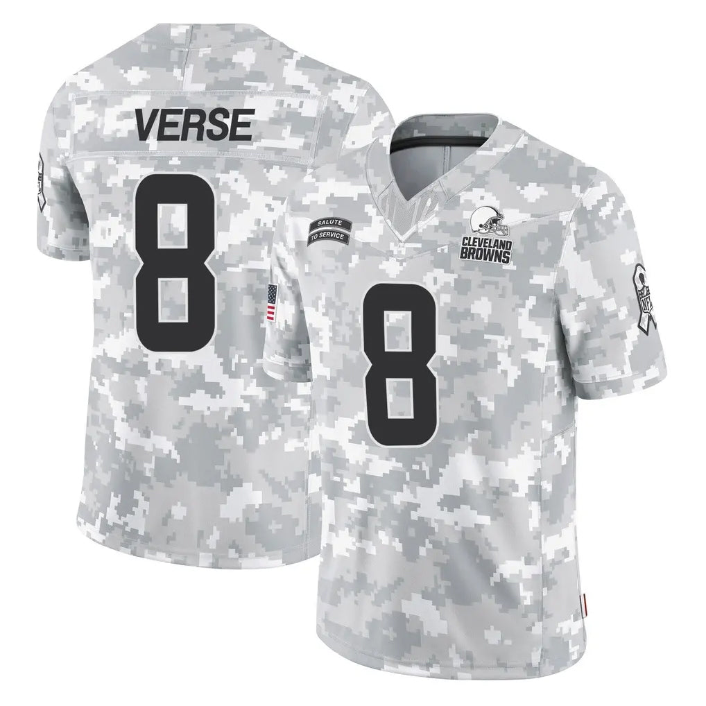 Punc C.Browns #8 Jared Verse Player Arctic Camo Salute to Service Limited Home Game Stitched Jerseys