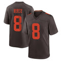 Punc C.Browns #8 Jared Verse Player Brown Alternate Home Game Stitched Jerseys