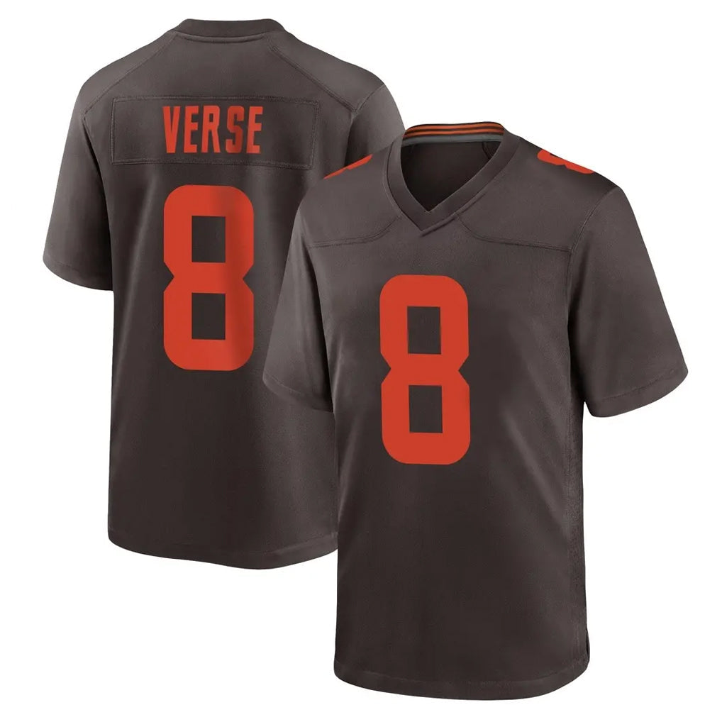 Punc C.Browns #8 Jared Verse Player Brown Alternate Home Game Stitched Jerseys