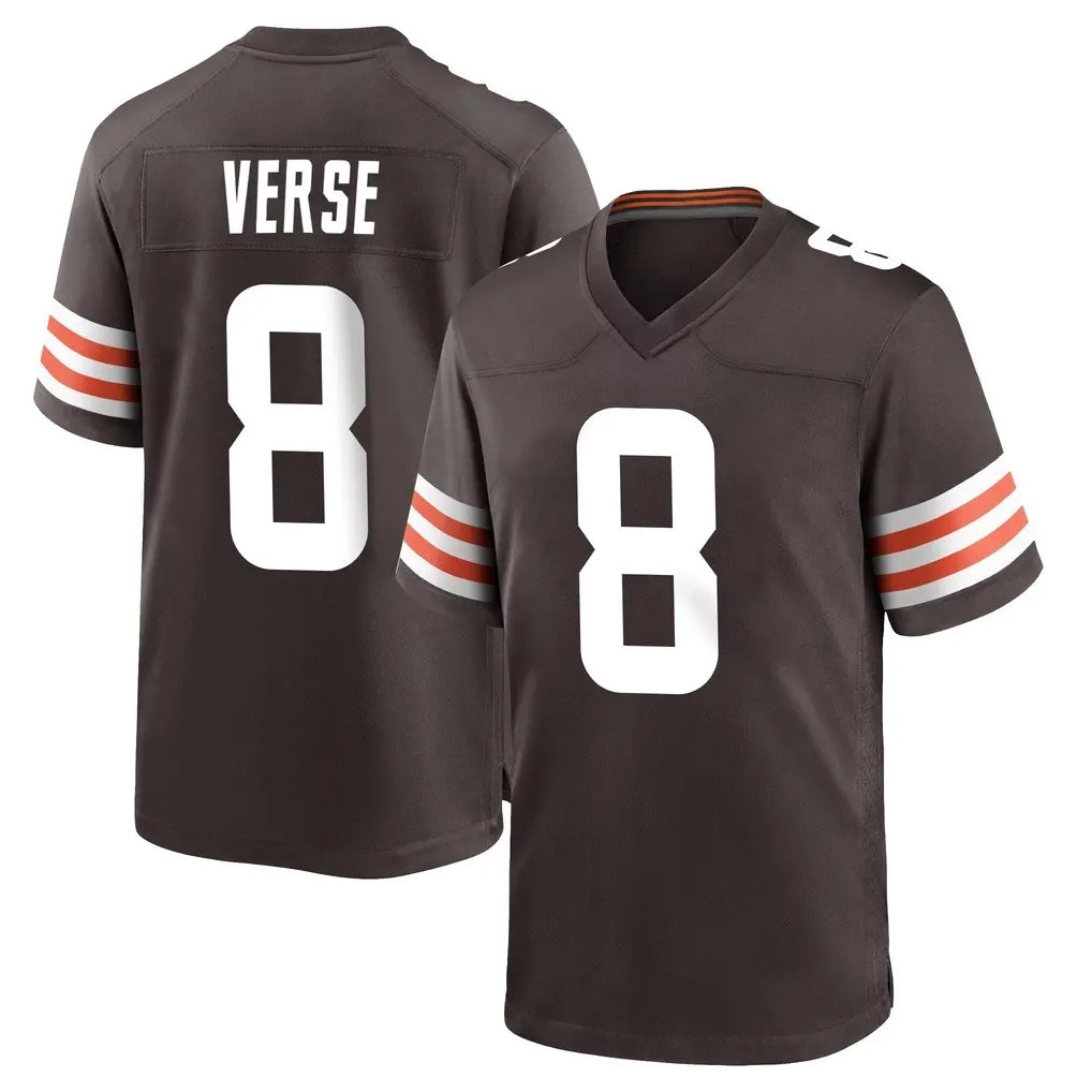 Punc C.Browns #8 Jared Verse Player Brown Home Game Stitched Jerseys