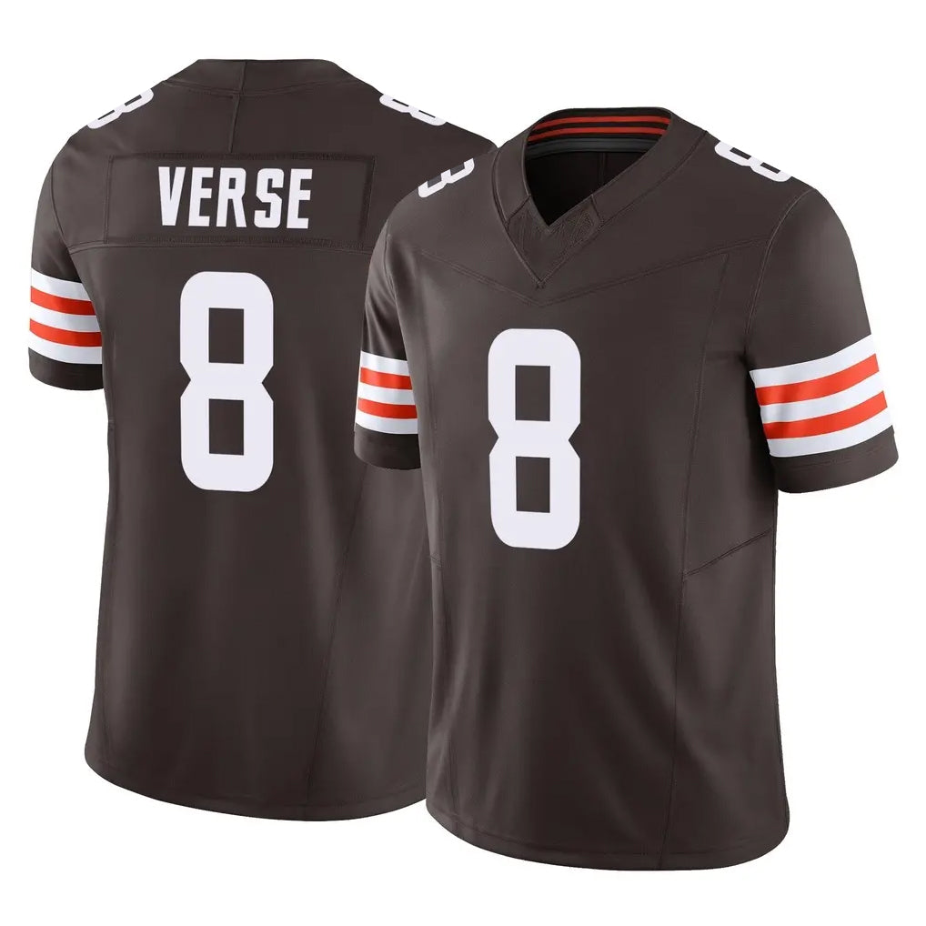 Punc C.Browns #8 Jared Verse Player Brown Vapor F.U.S.E. Limited Home Game Stitched Jerseys