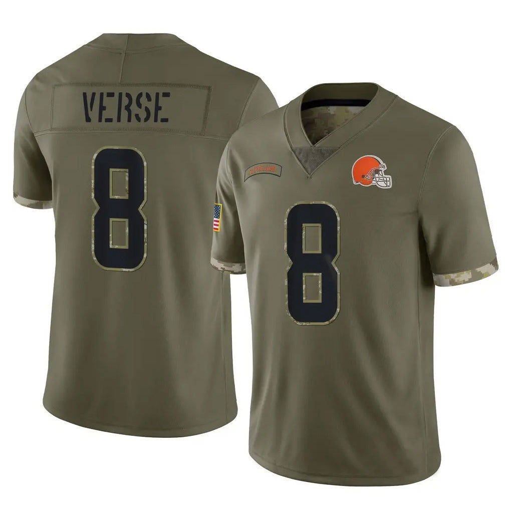 Punc C.Browns #8 Jared Verse Player Olive Salute to Service Limited Game Stitched Jerseys