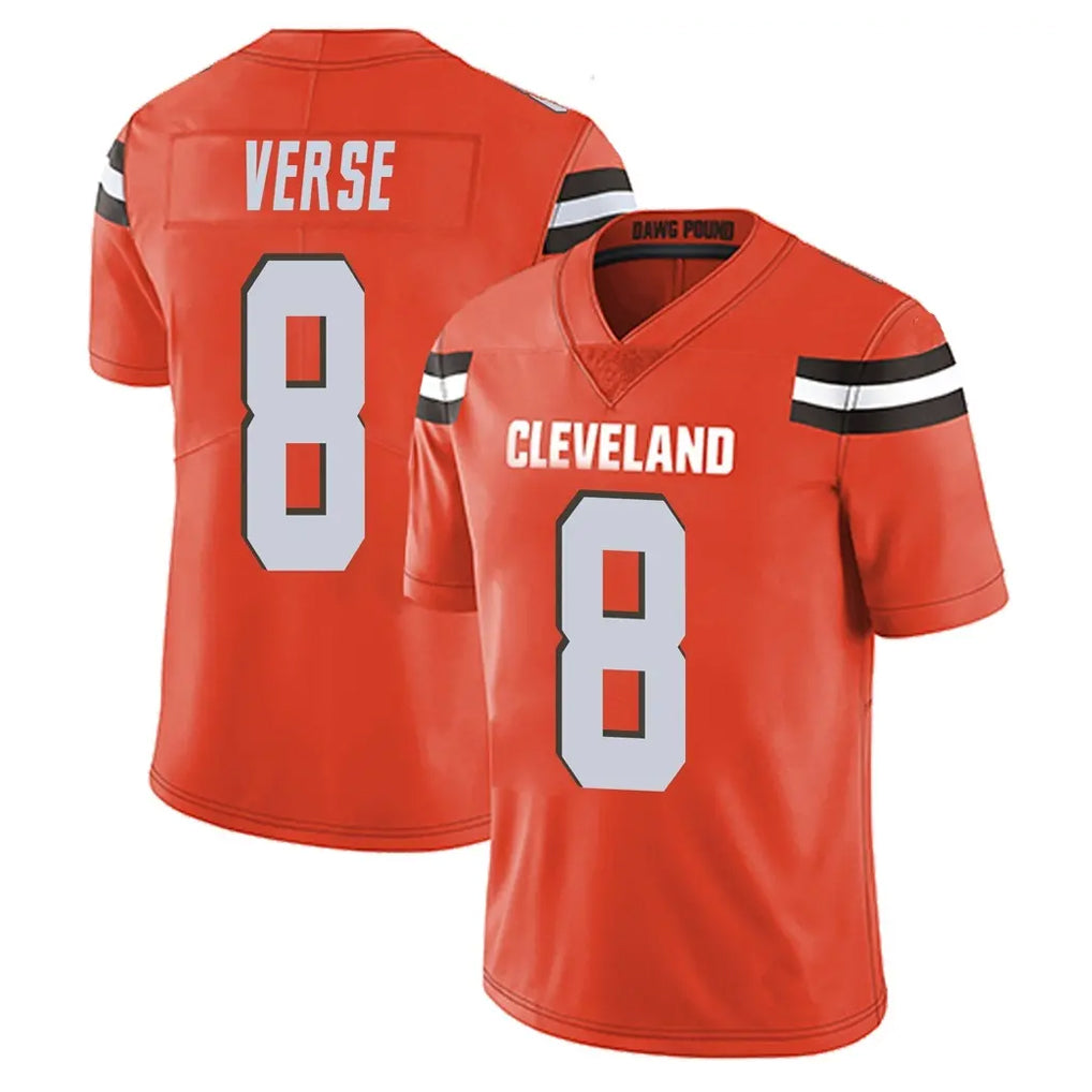 Punc C.Browns #8 Jared Verse Player Orange Alternate Vapor Untouchable Limited Home Game Stitched Jerseys