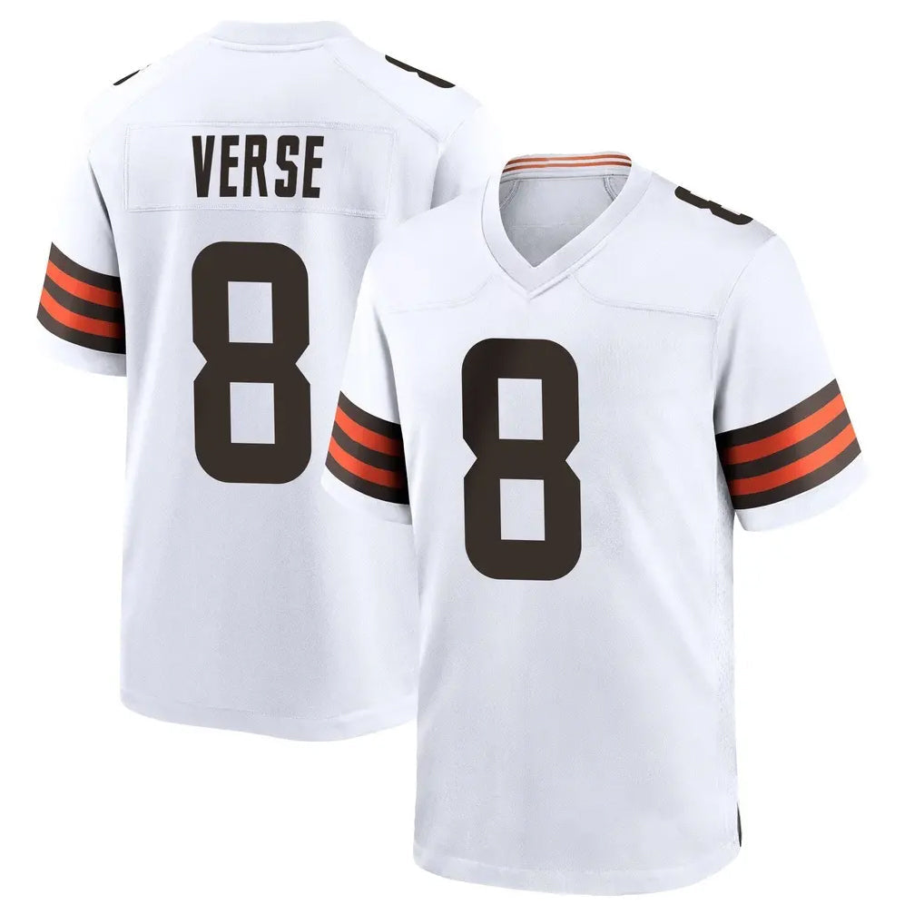 Punc C.Browns #8 Jared Verse Player White Home Game Stitched Jerseys