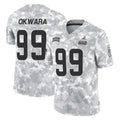 Punc C.Browns #99 Julian Okwara Player Arctic Camo Salute to Service Limited Home Game Stitched Jerseys