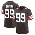 Punc C.Browns #99 Julian Okwara Player Brown Home Game Stitched Jerseys