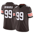 Punc C.Browns #99 Julian Okwara Player Brown Vapor F.U.S.E. Limited Home Game Stitched Jerseys