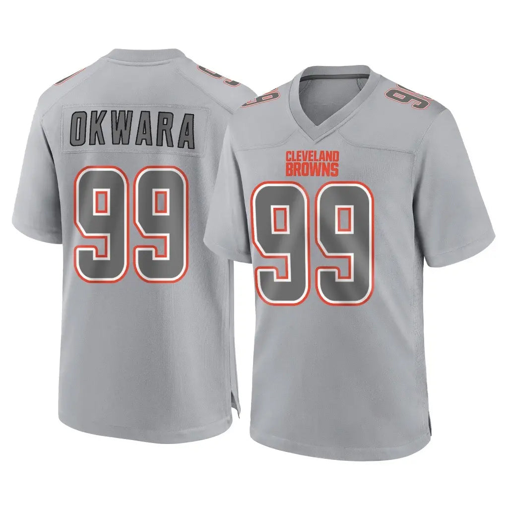 Punc C.Browns #99 Julian Okwara Player Gray Atmosphere Fashion Game Stitched Jerseys