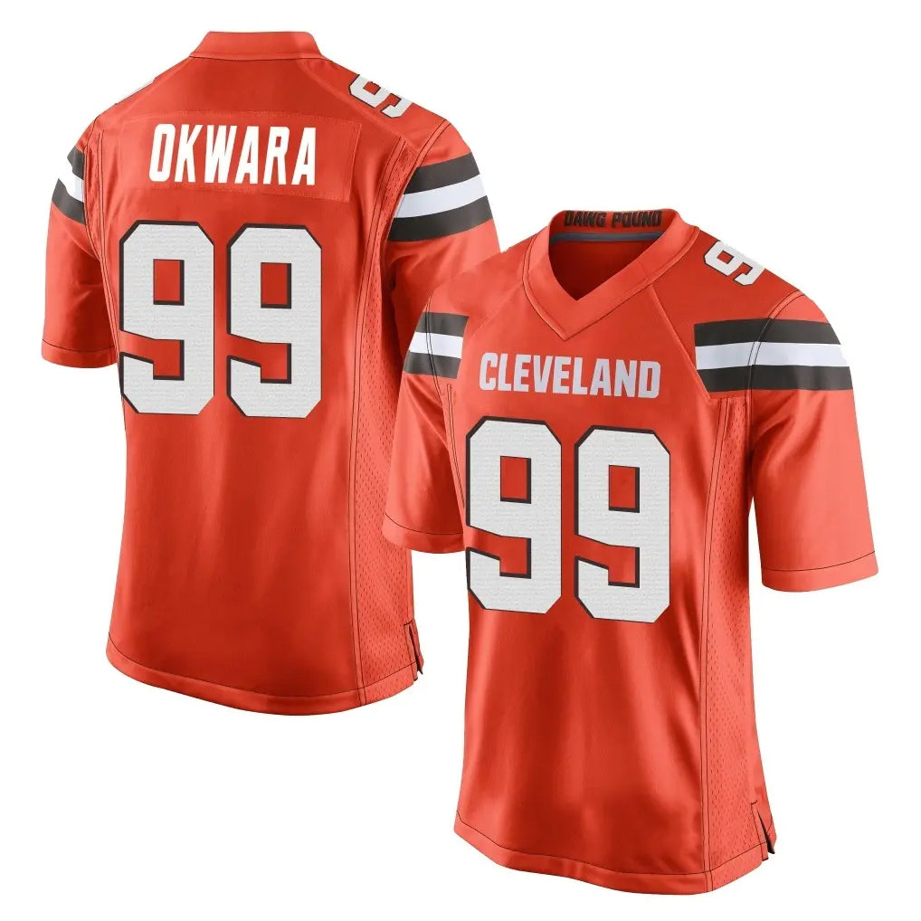 Punc C.Browns #99 Julian Okwara Player Orange Vapor Limited Home Game Stitched Jerseys