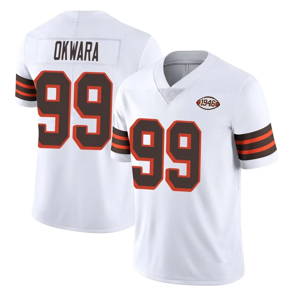 Punc C.Browns #99 Julian Okwara Player White Limited  Vapor 1946 Collection Alternate Game Stitched Jerseys