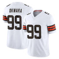 Punc C.Browns #99 Julian Okwara Player White Vapor F.U.S.E. Limited Home Game Stitched Jerseys
