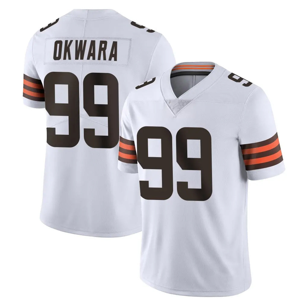 Punc C.Browns #99 Julian Okwara Player White Vapor Untouchable Limited Home Game Stitched Jerseys