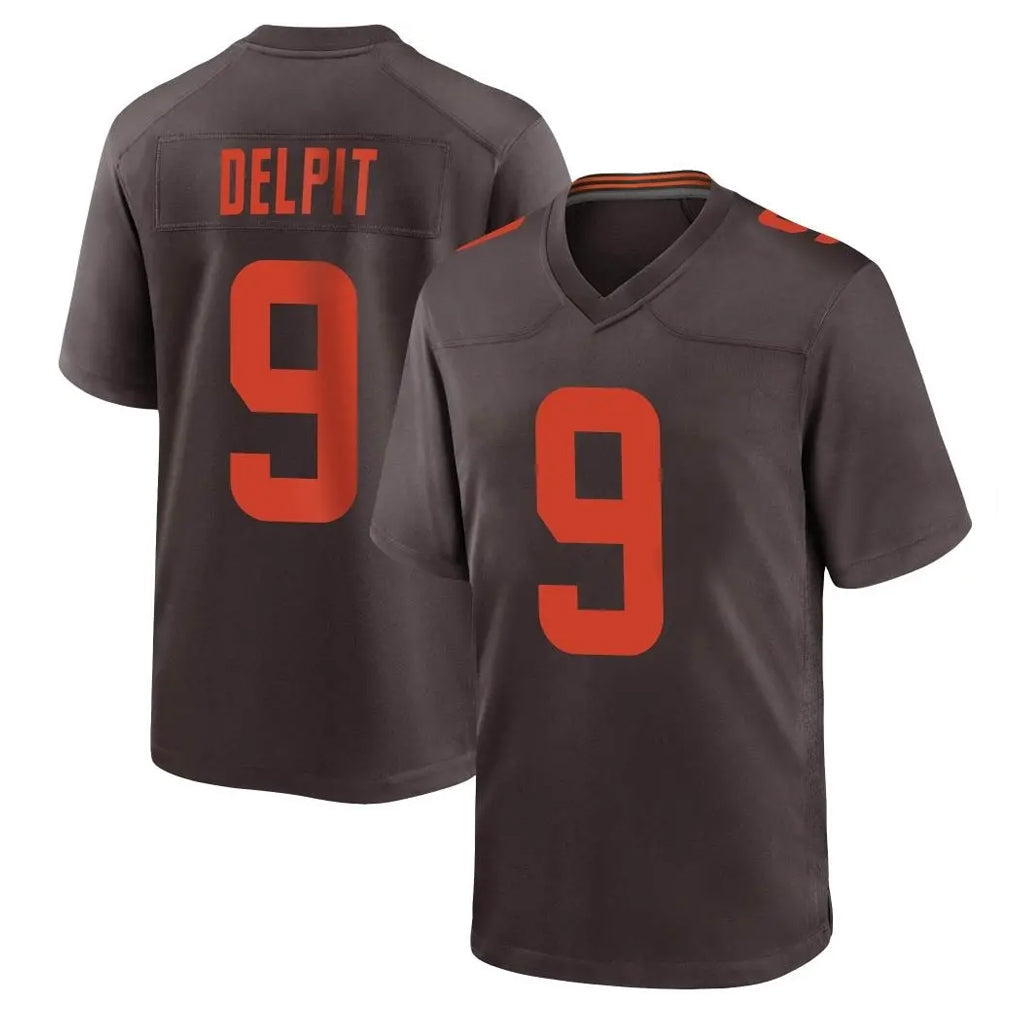 Punc C.Browns #9 Grant Delpit Player Brown Alternate Home Game Stitched Jerseys