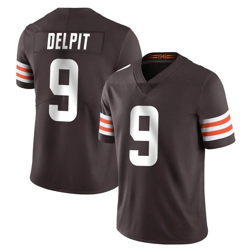 Punc C.Browns #9 Grant Delpit Player Brown Color Vapor Untouchable Limited Home Game Stitched Jerseys