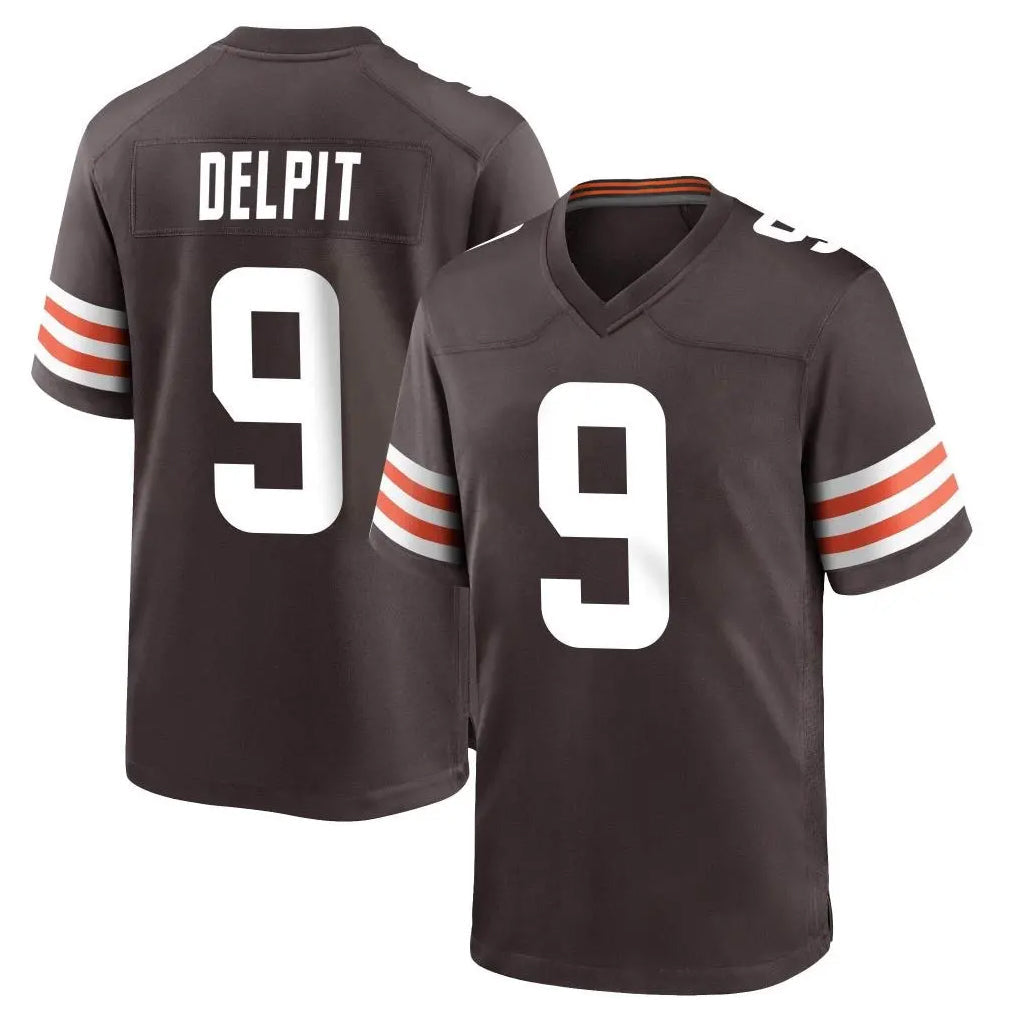 Punc C.Browns #9 Grant Delpit Player Brown Home Game Stitched Jerseys