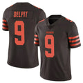 Punc C.Browns #9 Grant Delpit Player Browns Color Rush Limited Home Game Stitched Jerseys