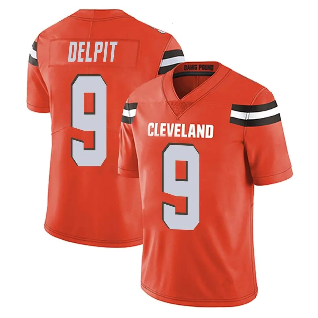 Punc C.Browns #9 Grant Delpit Player Orange Alternate Vapor Untouchable Limited Home Game Stitched Jerseys