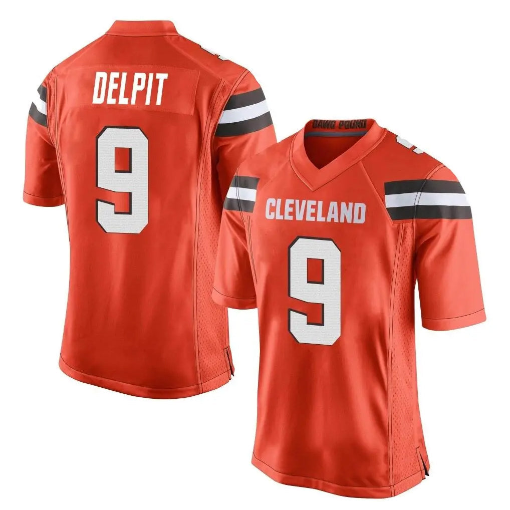 Punc C.Browns #9 Grant Delpit Player Orange Home Game Stitched Jerseys