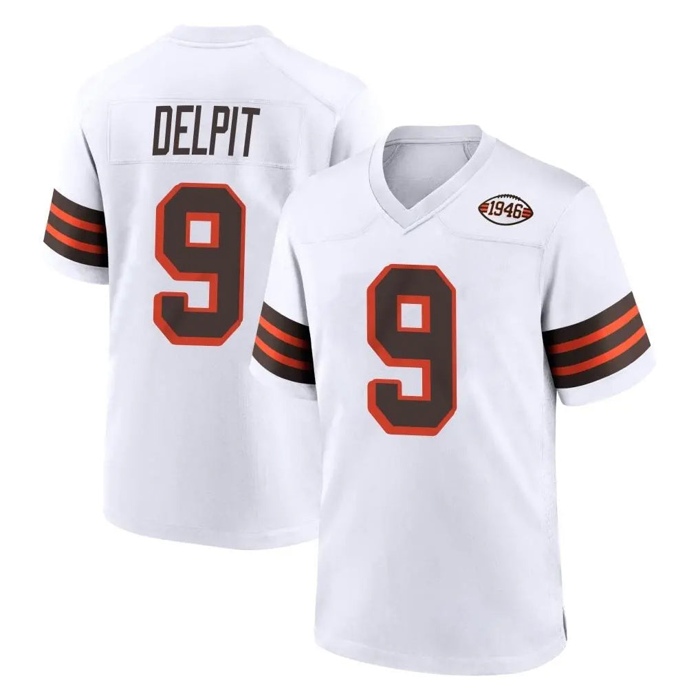 Punc C.Browns #9 Grant Delpit Player White Alternate Home Game Stitched Jerseys
