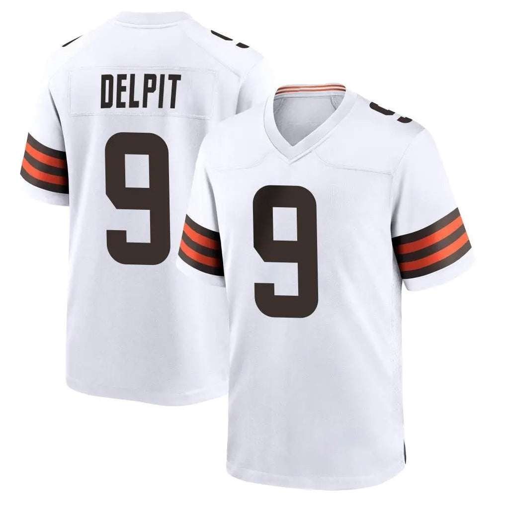 Punc C.Browns #9 Grant Delpit Player White Home Game Stitched Jerseys
