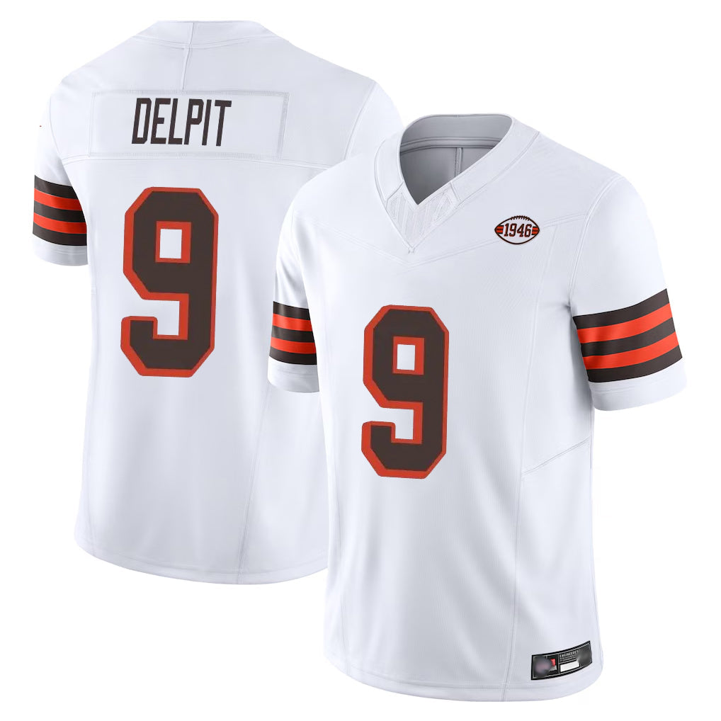 Punc C.Browns #9 Grant Delpit Player White Limited Vapor F.U.S.E. Alternate Game Stitched Jerseys
