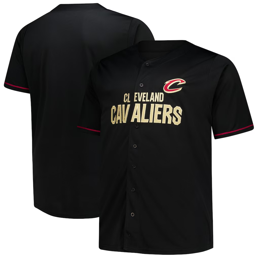 Punc C.Cavaliers Black Big & Tall Pop Full-Button Jerseys