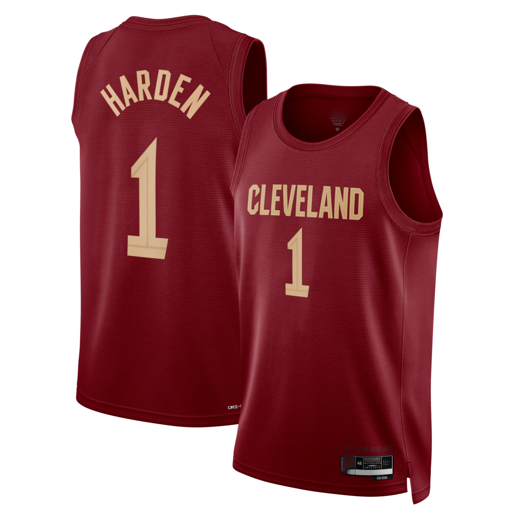 Punc C.Cavaliers #1 James Harden Wine Swingman Jerseys - Icon Edition