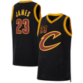 Punc C.Cavaliers #23 LeBron James Black Forever King Authentic Jerseys