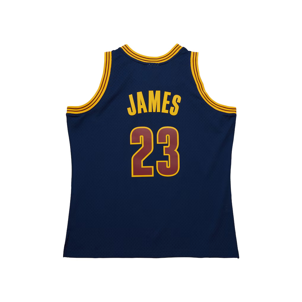 Punc C.Cavaliers #23 LeBron James Mitchell & Ness Navy Big & Tall Hardwood Classics 2008-09 Swingman Jerseys