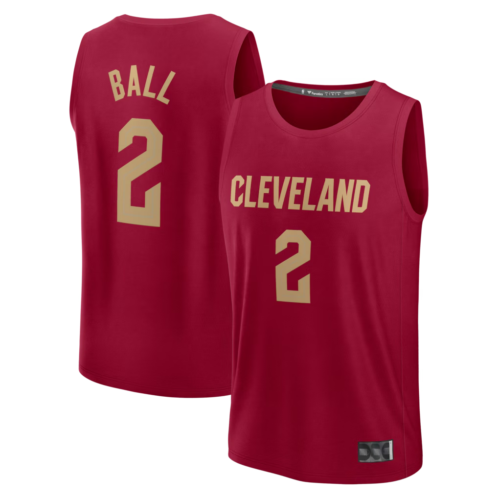 Punc C.Cavaliers #2 Lonzo Ball Wine Fast Break Replica Jerseys - Icon Edition
