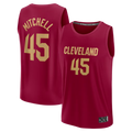 Punc C.Cavaliers #45 Donovan Mitchell Wine Fast Break Replica Jerseys - Icon Edition