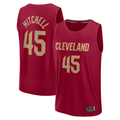 Punc C.Cavaliers #45 Donovan Mitchell Wine Fast Break Replica Player Jerseys - Icon Edition