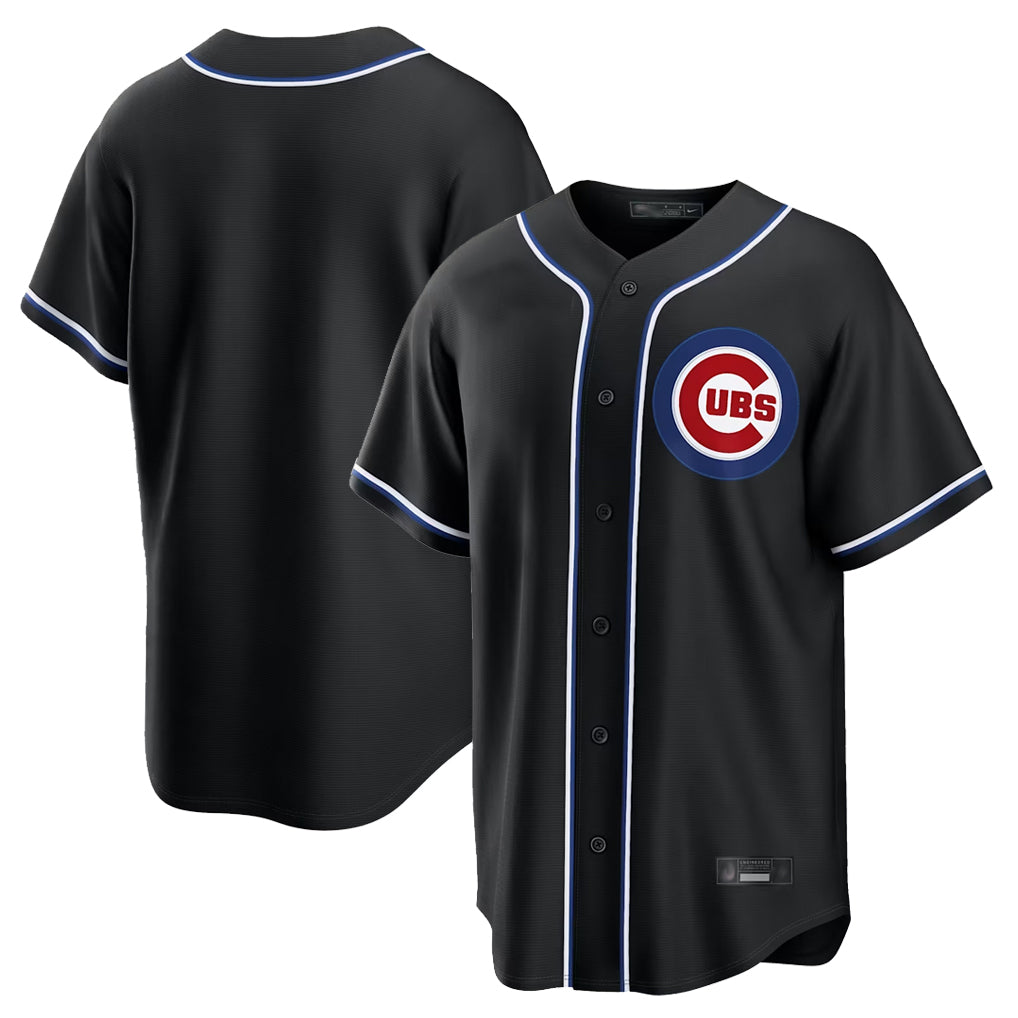 Punc C.Cubs Black Home Game Blank Player Stitched Jerseys