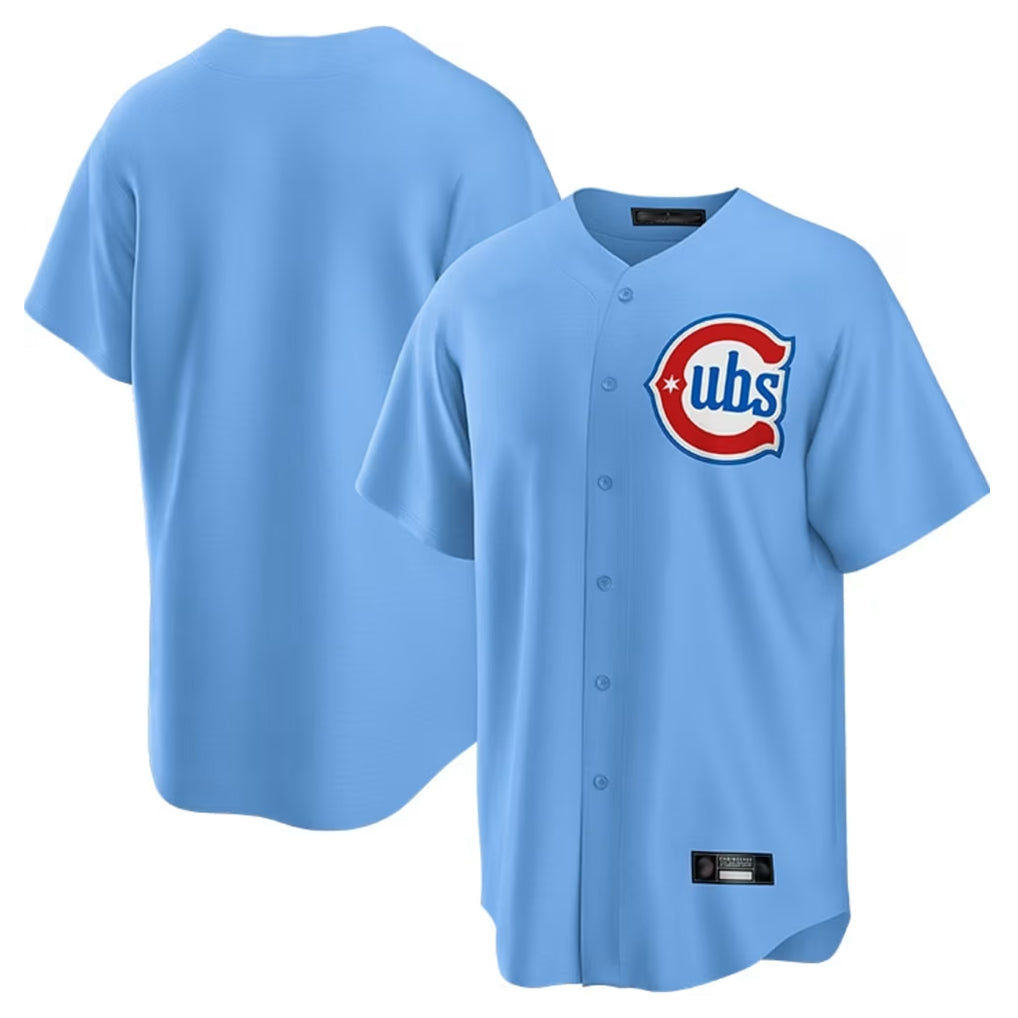Punc C.Cubs Light Blue Home Game Blank Player Stitched Jerseys