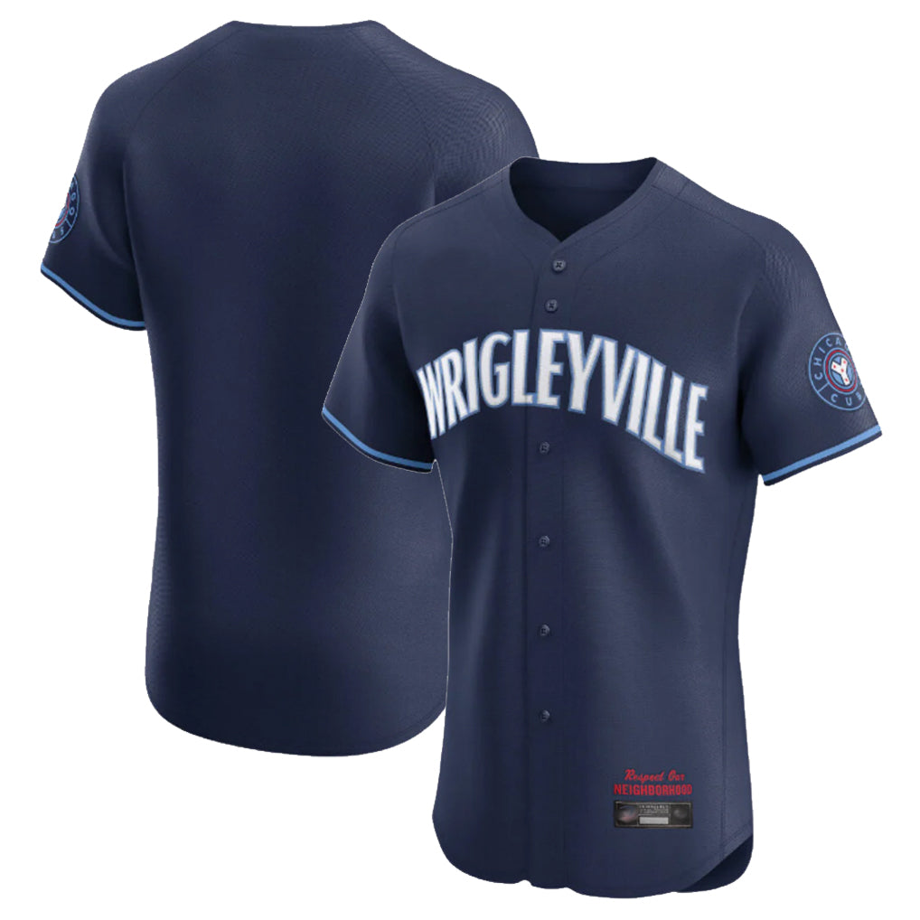 Punc C.Cubs Navy City Connect Limited Elite Home Game Blank Player Stitched Jerseys