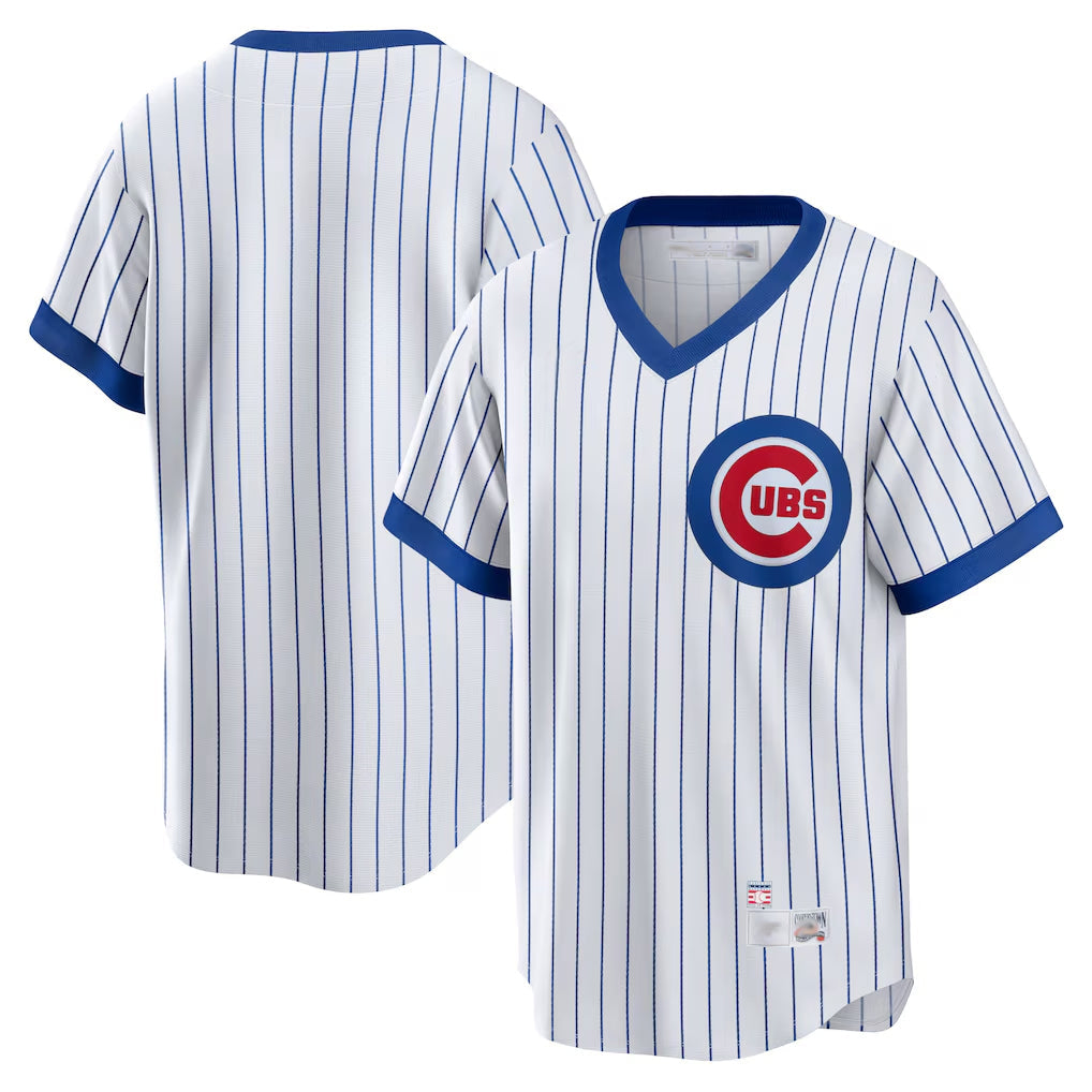 Punc C.Cubs White T-shirt Cooperstown Collection Limited Blank Player Stitched Jerseys