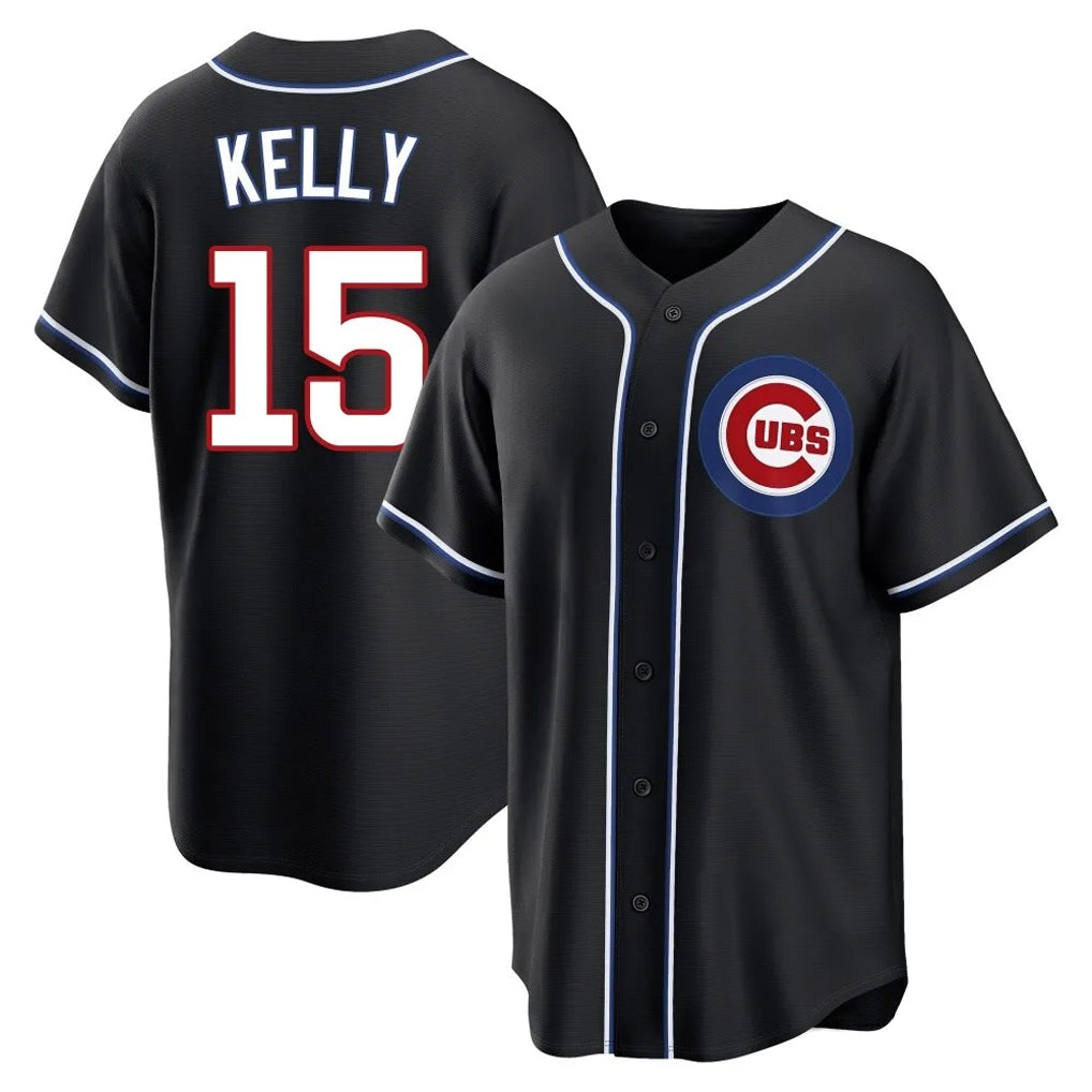 Punc C.Cubs #15 Carson Kelly Player Black Fashion Out Game Stitched Jerseys