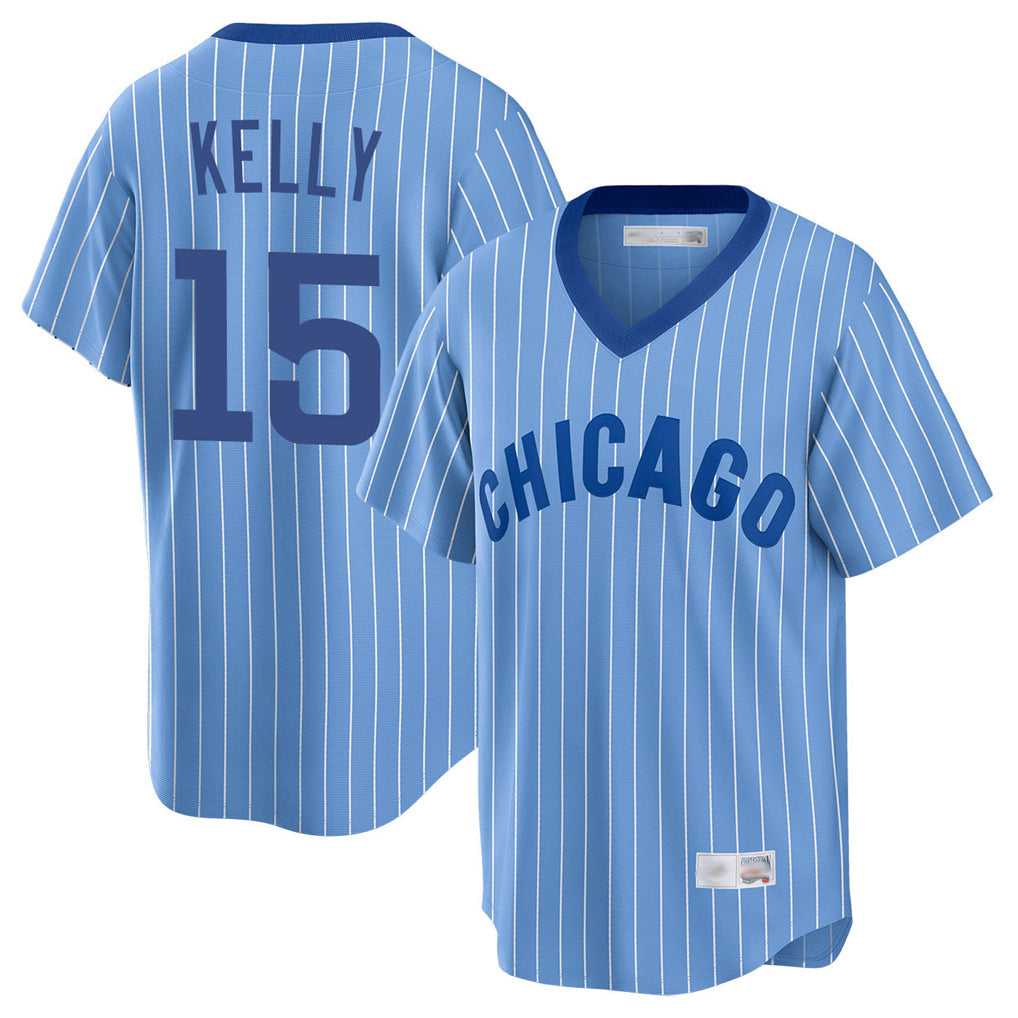 Punc C.Cubs #15 Carson Kelly Player Blue T-shirt Cooperstown Collection Limited Stitched Jerseys