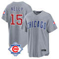 Punc C.Cubs #15 Carson Kelly Player Gray 150th Anniversary Home Game Stitched Jerseys