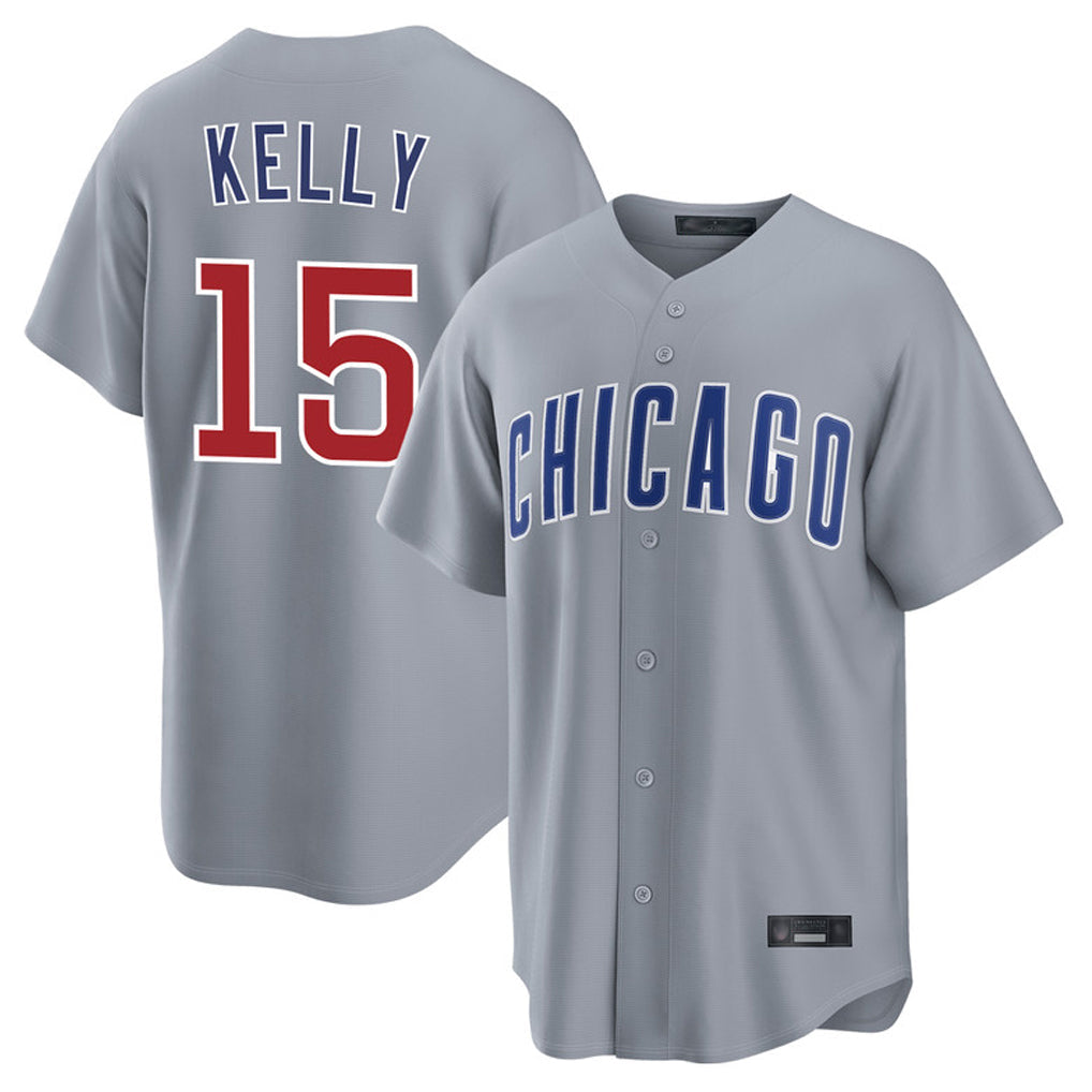 Punc C.Cubs #15 Carson Kelly Player Gray Home Game Stitched Jerseys