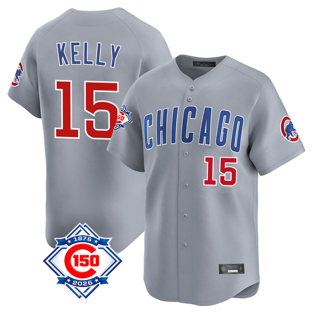 Punc C.Cubs #15 Carson Kelly Player Gray Road 150th Anniversary Limited Home Stitched Jerseys