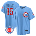 Punc C.Cubs #15 Carson Kelly Player Light Blue 150th Anniversary Home Game Stitched Jerseys