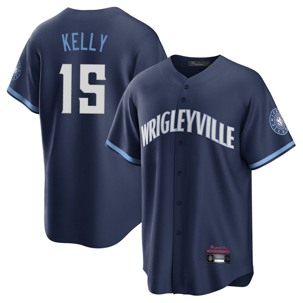 Punc C.Cubs #15 Carson Kelly Player Navy City Connect Home Game Stitched Jerseys