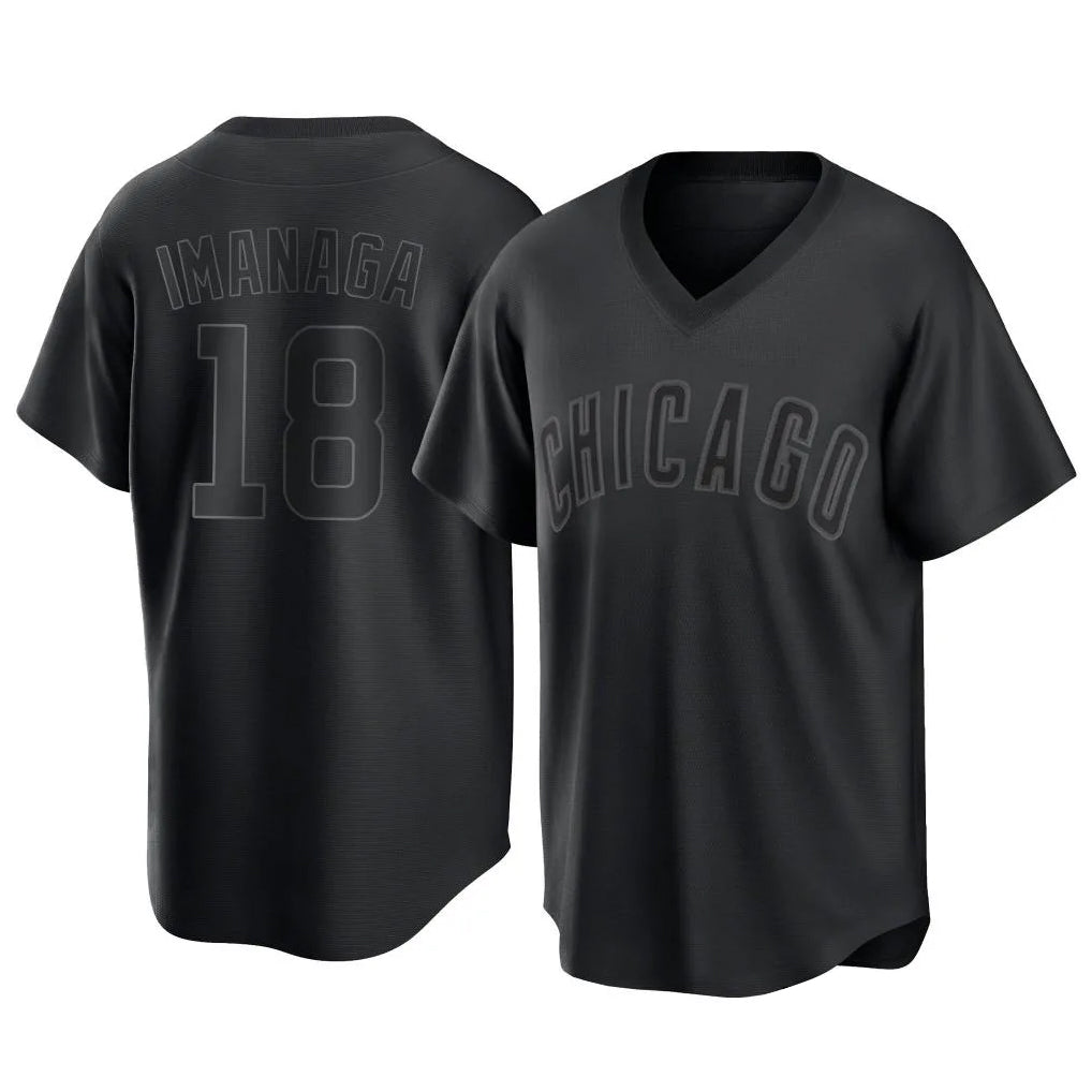 Punc C.Cubs #18 Shota Imanaga Player Black T-shirt Home Game Stitched Jerseys