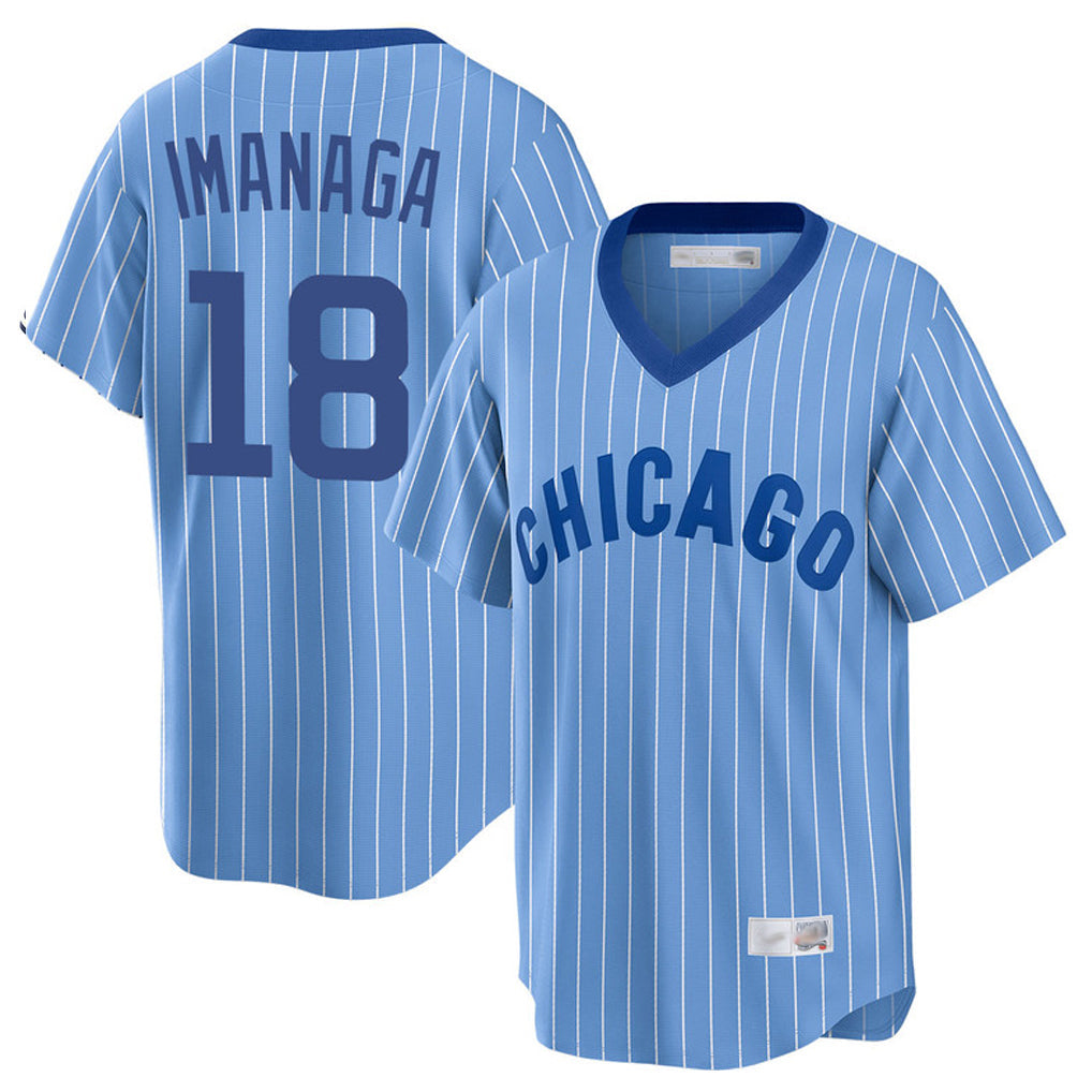Punc C.Cubs #18 Shota Imanaga Player Blue T-shirt Cooperstown Collection Limited Stitched Jerseys
